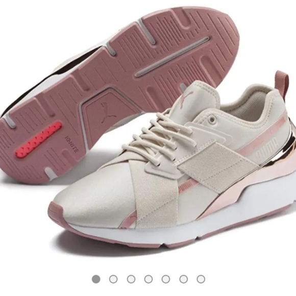puma muse rose gold white
